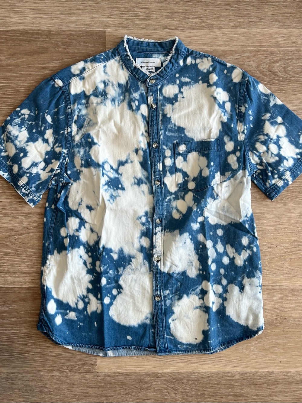 Urban Outfitters Boho Splatter Collarless Shirt